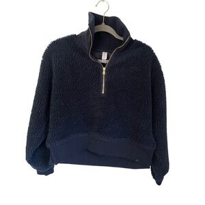 Varley Jaylin Half-Zip Sherpa Fleece Pullover - Navy‎ - Size Small